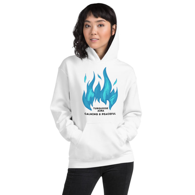 Turquoise Aura Explained Hoodie. Know Your Aura Podcast.