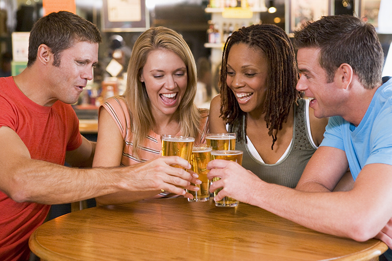 At a bar with your closest friends