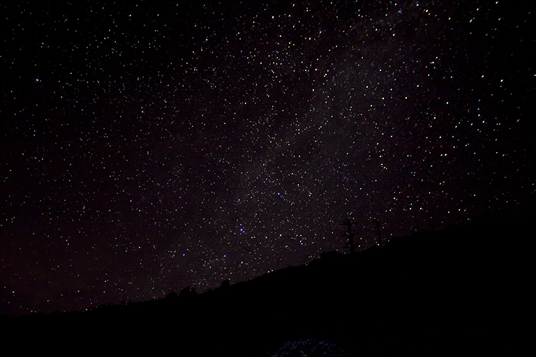 On the hood of your car, staring at the night sky together