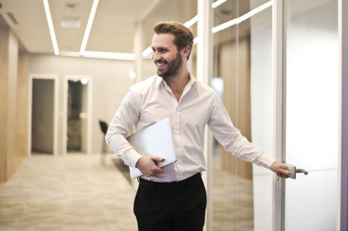 Classic collared button down and tailored pants